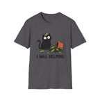 I Was Helping – Funny Black Cat T-Shirt