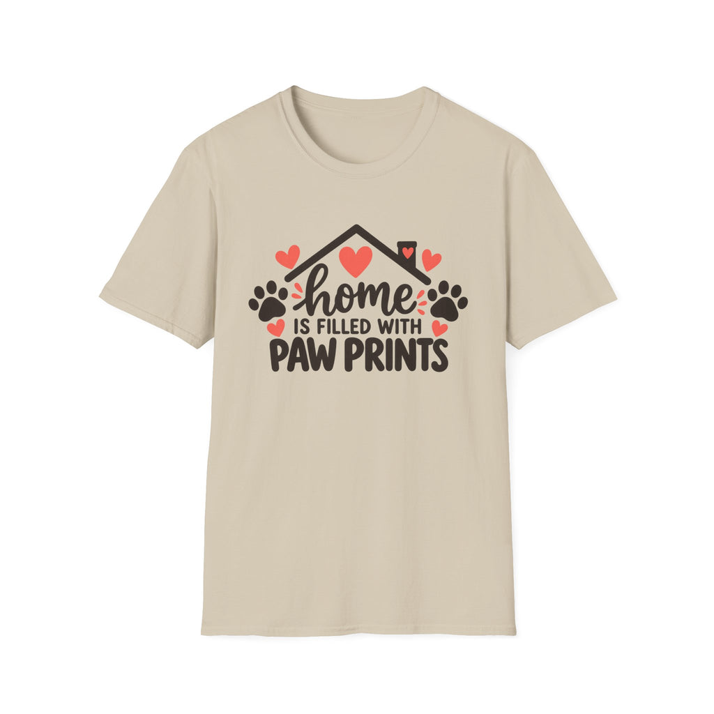 Home Is Filled With Paw Prints – Cat & Dog T-Shirt