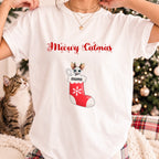 Cat-Cozy Christmas Cat and T-Shirt Mockup