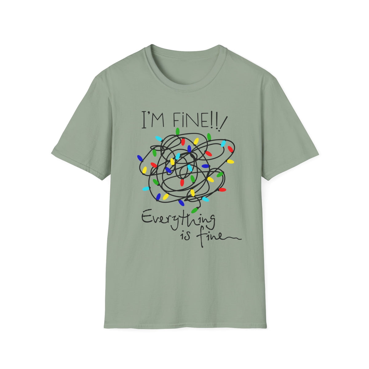 I'm Fine Christmas Lights T-Shirt