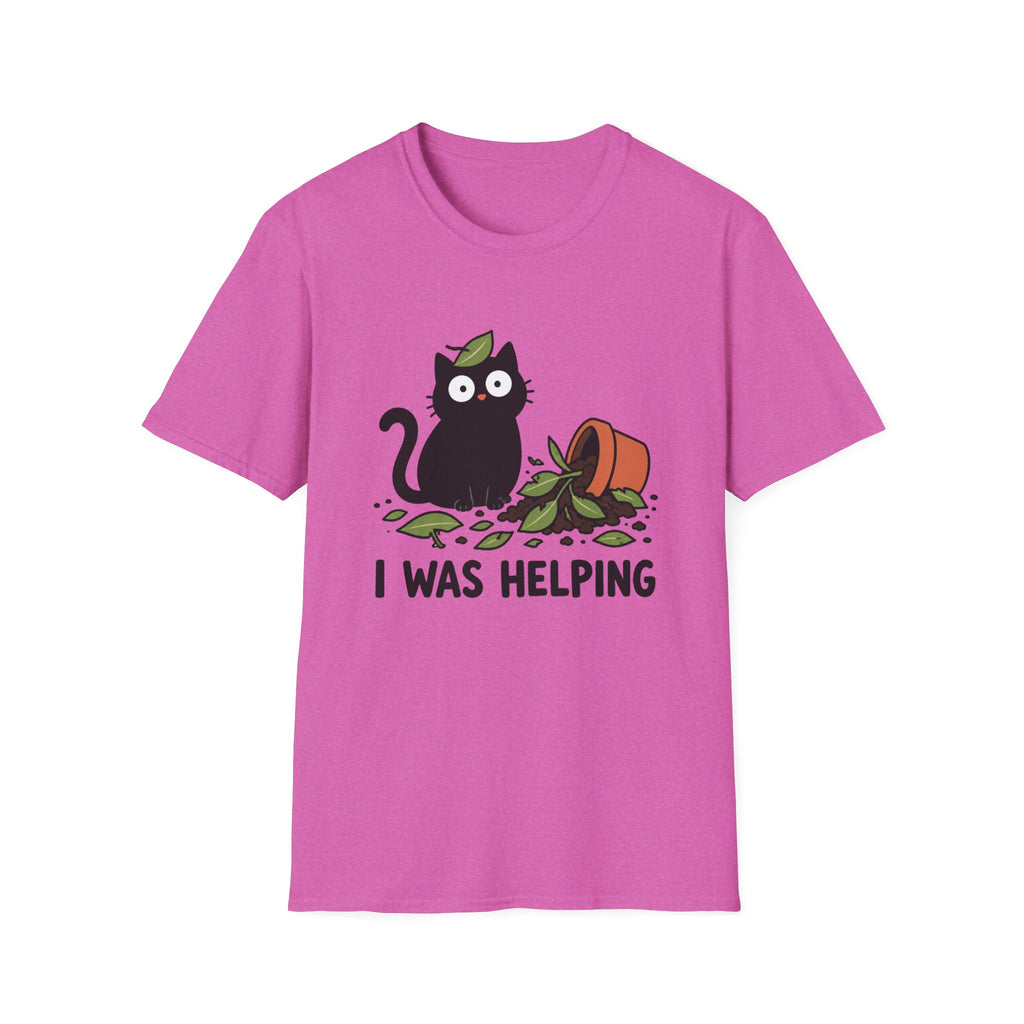 I Was Helping – Funny Black Cat T-Shirt