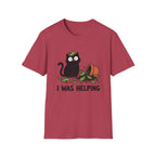 I Was Helping – Funny Black Cat T-Shirt