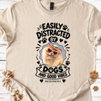 Easily Distracted by Dogs Personalized Photo T-Shirt - MeshMesh Customs