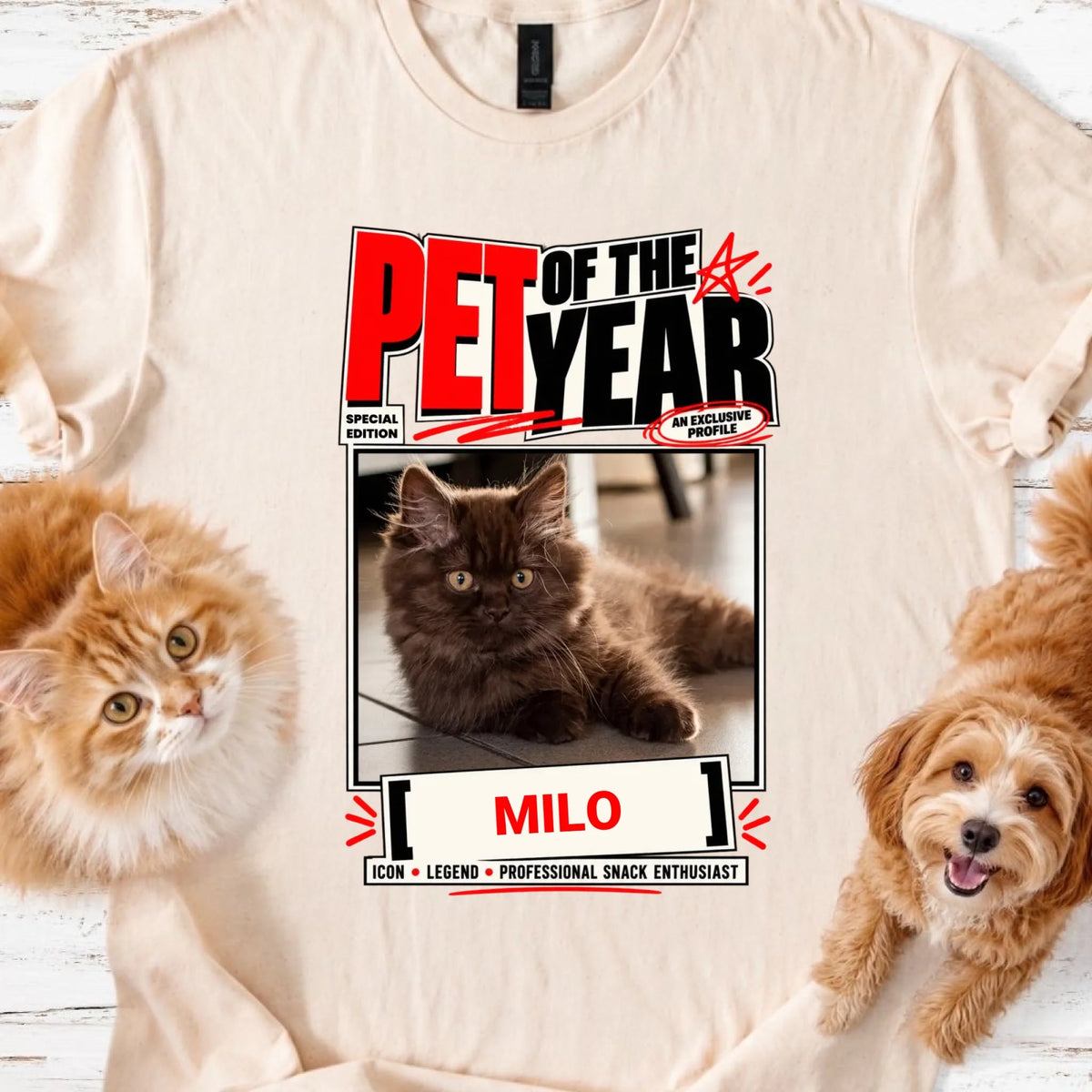 Pet of the Year Personalized Photo T-Shirt - MeshMesh Customs