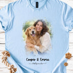 Pet & Owner | Watercolor Portrait | Photo & Names - MeshMesh Customs