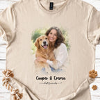 Pet & Owner | Watercolor Portrait | Photo & Names - MeshMesh Customs